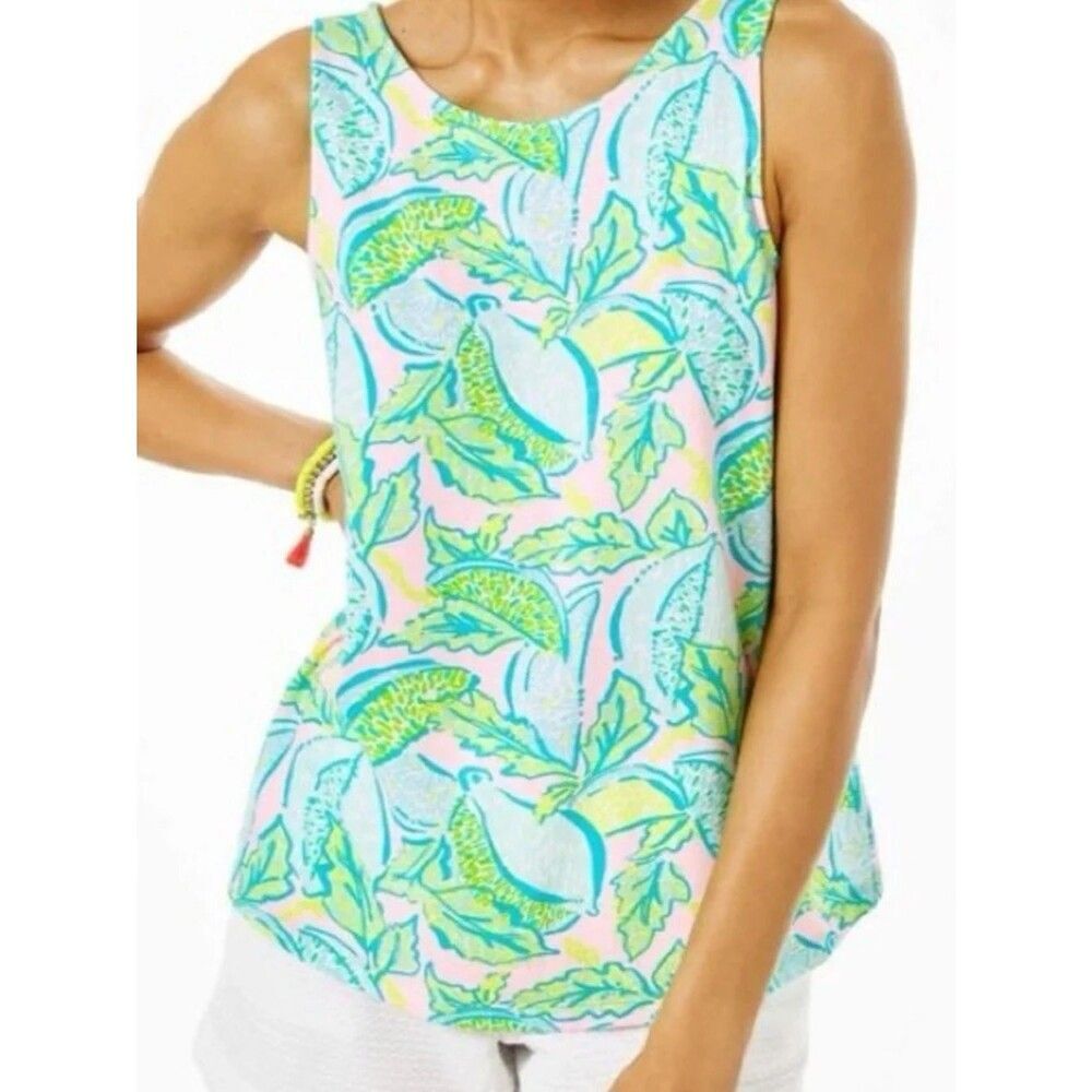 Lilly Pulitzer Kristen Top Women's Size XS Urchin Pink Vitamin Sea Sleeveless